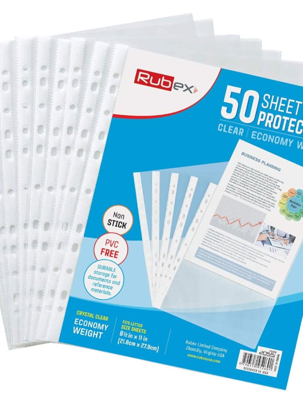 Clear Sheet Protectors, 50 Pack, 8.5 x 11 Letter Size, Top Loading